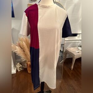 Adidas Tri-Color Tee in Red, Cream, and Navy